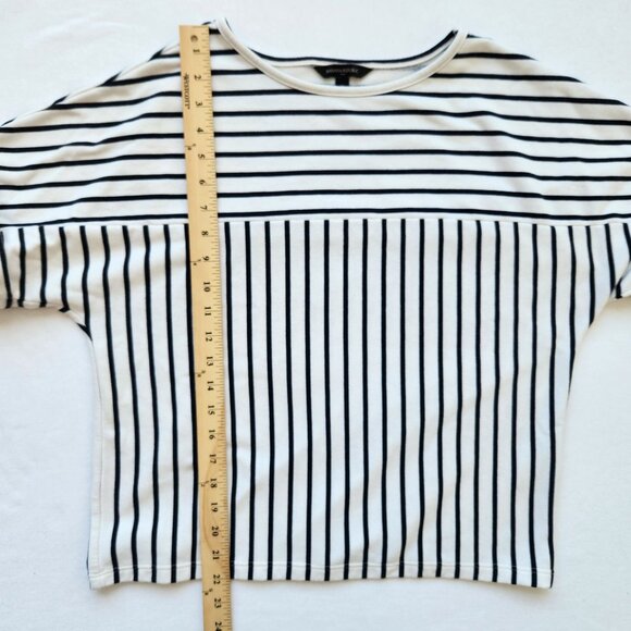 Striped Black White French Terry Nautical Summer Beach Cute Coastal Medium - Picture 7 of 7